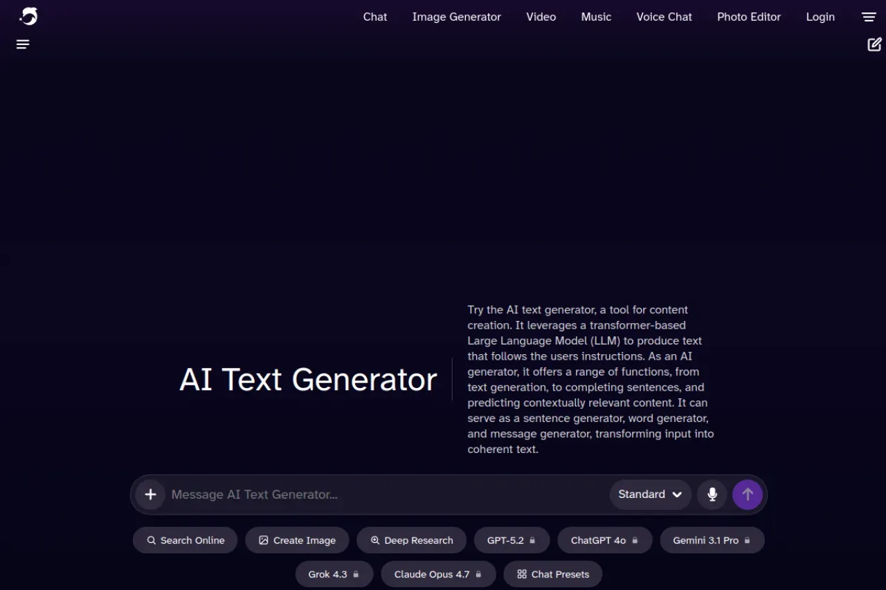 DeepAI Text Generator