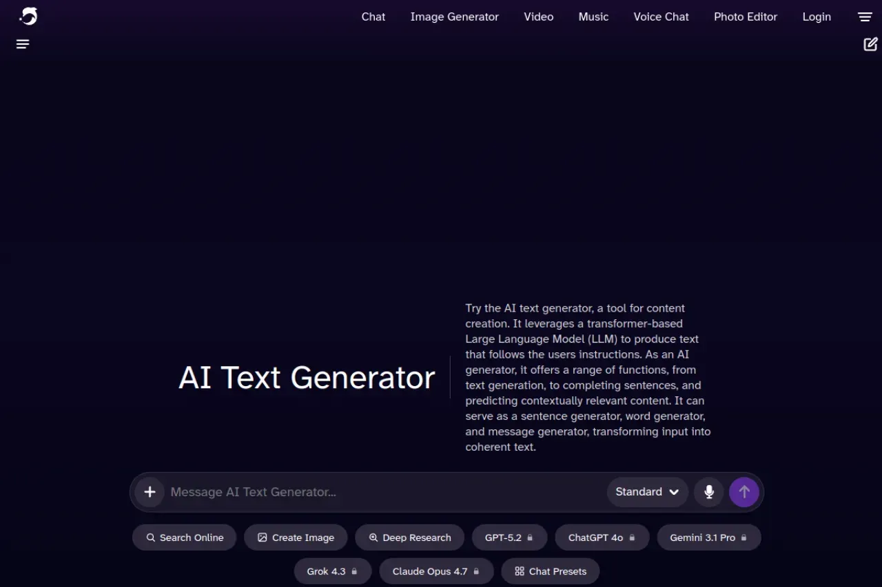 DeepAI Text Generator