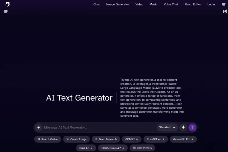 DeepAI Text Generator